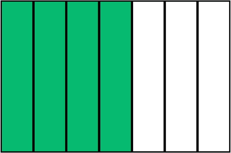Green Rectangle Fraction 4:7