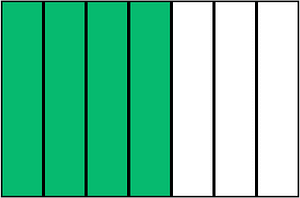 Green Rectangle Fraction 4:7