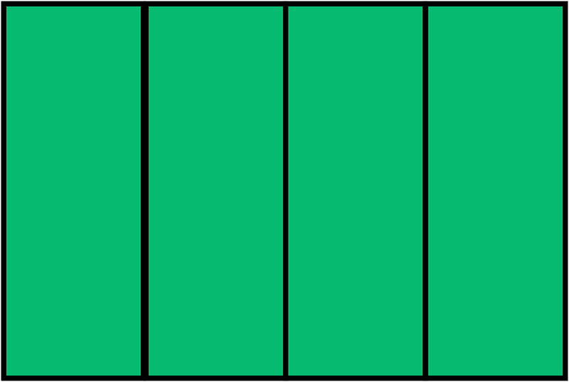 Green Rectangle Fraction 4:4