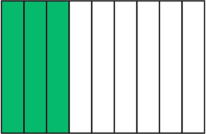 Green Rectangle Fraction 3:9