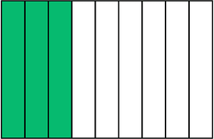Green Rectangle Fraction 3:9