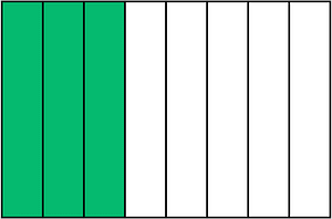 Green Rectangle Fraction 3:8