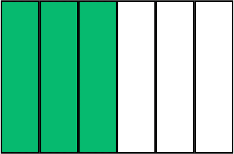 Green Rectangle Fraction 3:6