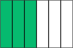 Green Rectangle Fraction 3:6