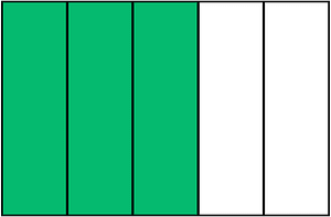 Green Rectangle Fraction 3:5