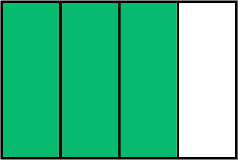 Green Rectangle Fraction 3:4