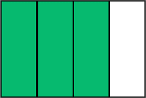 Green Rectangle Fraction 3:4