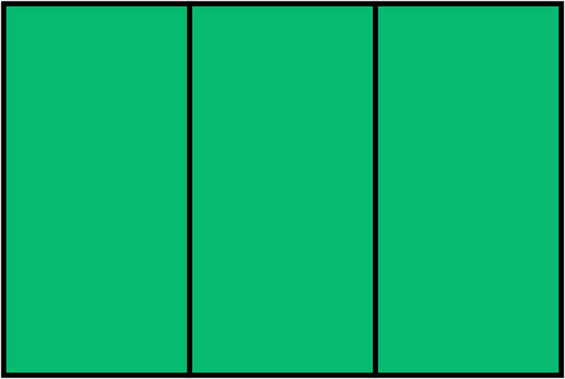 Green Rectangle Fraction 3:3