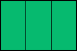 Green Rectangle Fraction 3:3