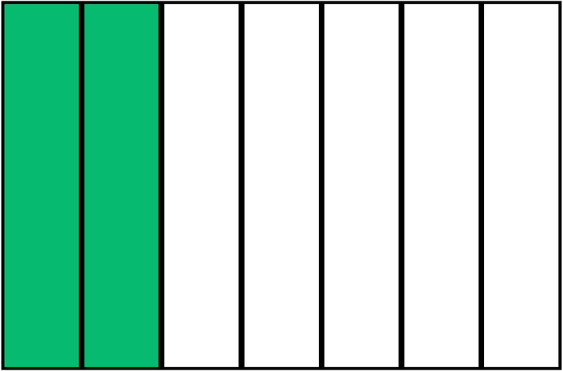Green Rectangle Fraction 2:7
