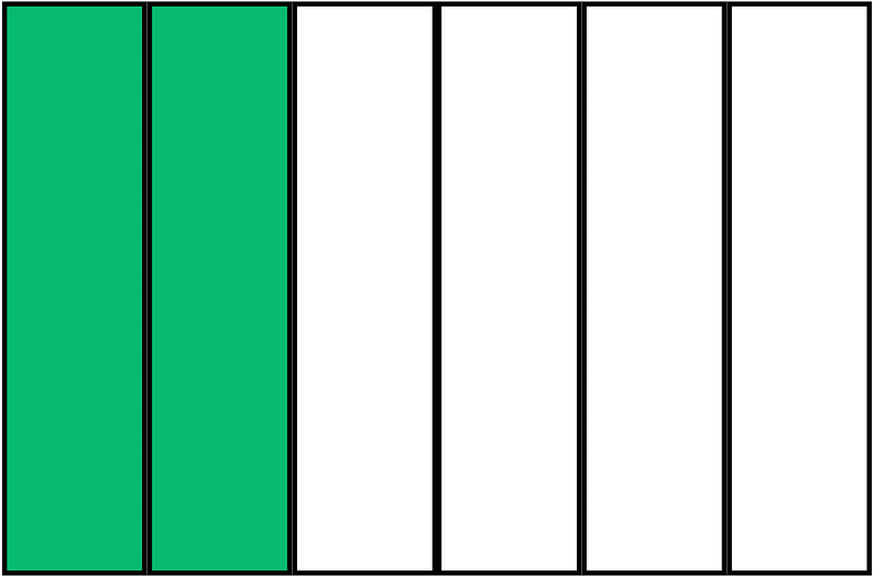 Green Rectangle Fraction 2:6