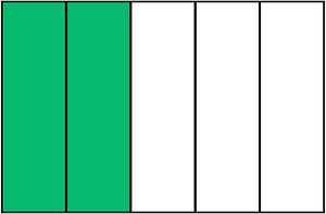Green Rectangle Fraction 2:5
