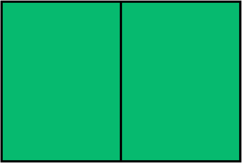 Green Rectangle Fraction 2:2