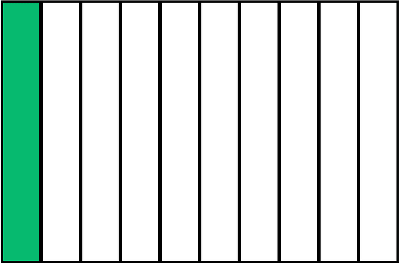 Green Rectangle Fraction 1:10