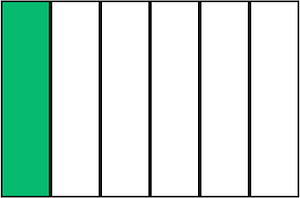 Green Rectangle Fraction 1:6