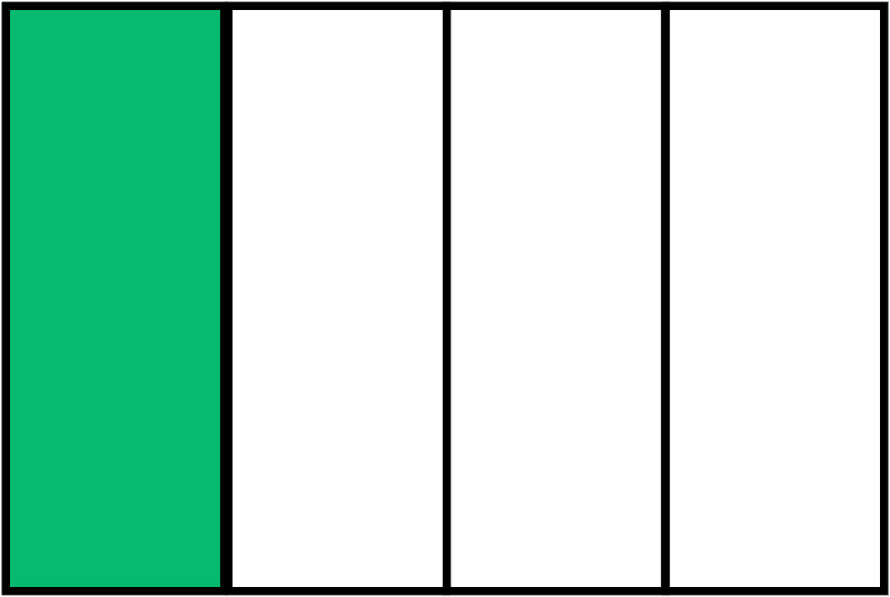 Green Rectangle Fraction 1:4