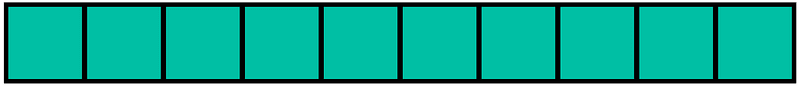 Teal-Green Rectangle Fraction 10:10