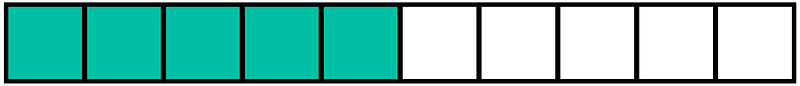 Teal-Green Rectangle Fraction 5:10