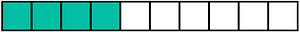 Teal-Green Rectangle Fraction 4:10