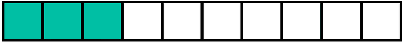 Teal-Green Rectangle Fraction 3:10