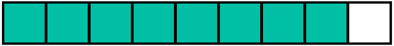 Teal-Green Rectangle Fraction 8:9