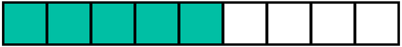 Teal-Green Rectangle Fraction 5:9