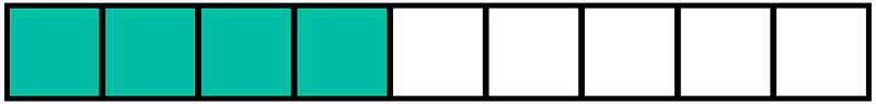 Teal-Green Rectangle Fraction 4:9