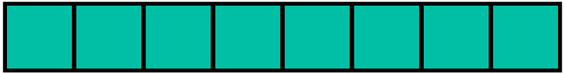 Teal-Green Rectangle Fraction 8:8