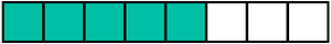 Teal-Green Rectangle Fraction 5:8