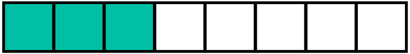 Teal-Green Rectangle Fraction 3:8