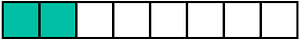 Teal-Green Rectangle Fraction 2:8