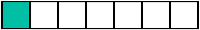 Teal-Green Rectangle Fraction 1:7