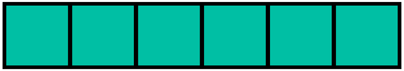 Teal-Green Rectangle Fraction 6:6