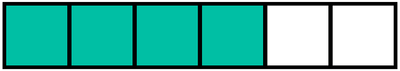 Teal-Green Rectangle Fraction 4:6