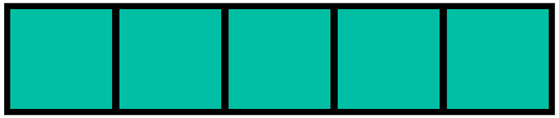 Teal-Green Rectangle Fraction 5:5