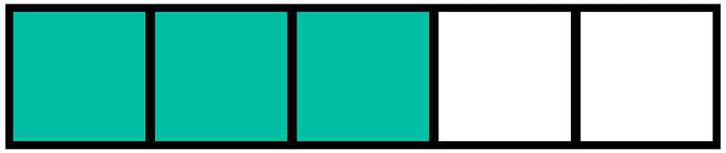 Teal-Green Rectangle Fraction 3:5