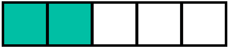 Teal-Green Rectangle Fraction 2:5