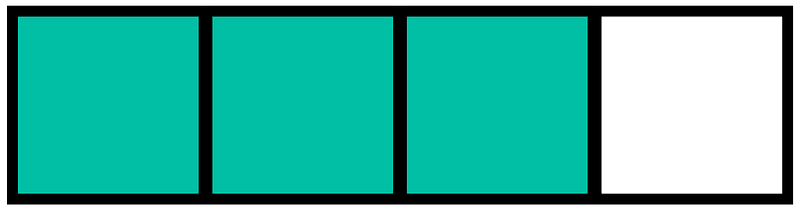 Teal-Green Rectangle Fraction 3:4