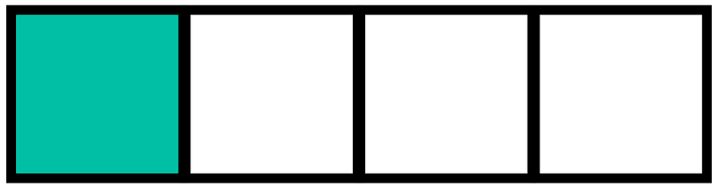 Teal-Green Rectangle Fraction 1:4