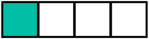 Teal-Green Rectangle Fraction 1:4