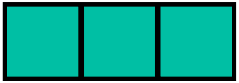 Teal-Green Rectangle Fraction 3:3
