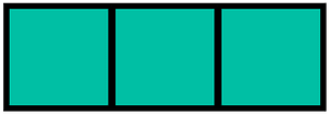 Teal-Green Rectangle Fraction 3:3