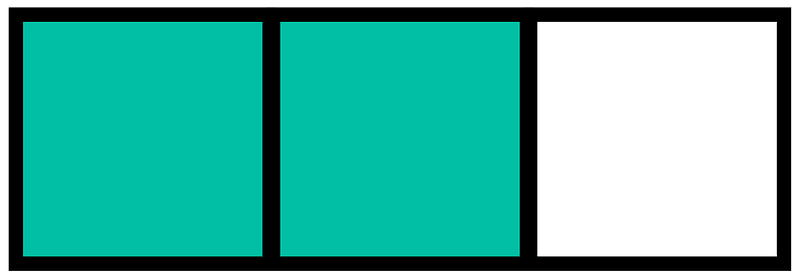 Teal-Green Rectangle Fraction 2:3