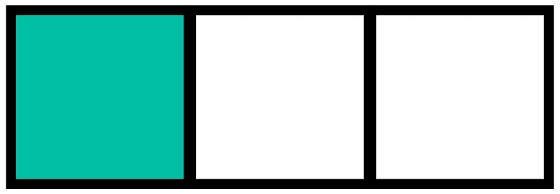 Teal-Green Rectangle Fraction 1:3