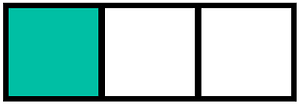 Teal-Green Rectangle Fraction 1:3