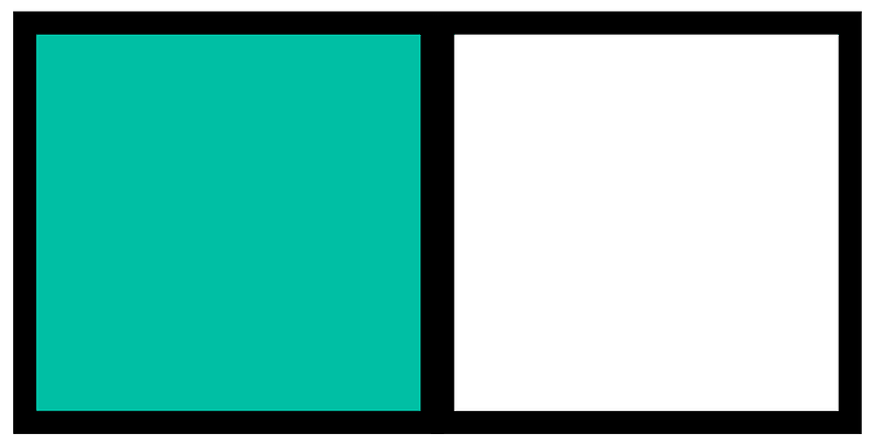 Teal-Green Rectangle Fraction 1:2