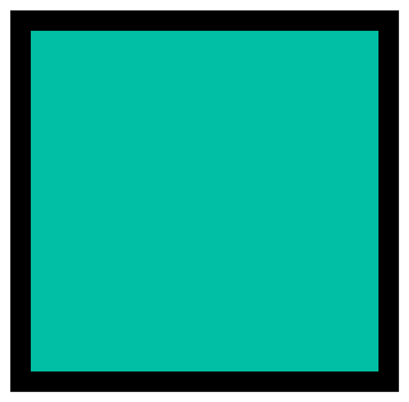 Teal-Green Rectangle Fraction 1:1