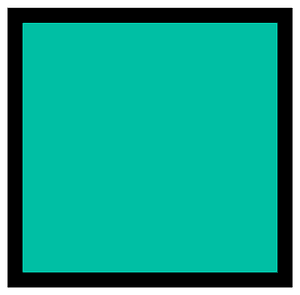 Teal-Green Rectangle Fraction 1:1