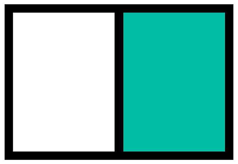 Teal-Green Rectangle Fraction 1:2