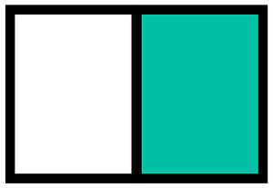 Teal-Green Rectangle Fraction 1:2